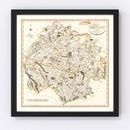 Vintage Map of Herefordshire County England, 1801