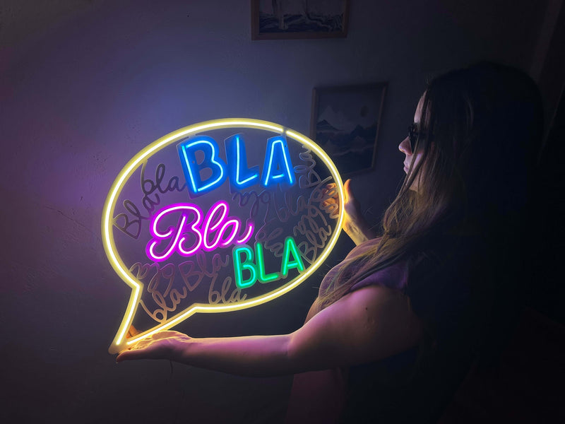 Bla Bla Neon Metal Sign