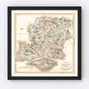 Vintage Map of Hampshire County England, 1801