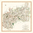 Vintage Map of Gloucestershire County England, 1801