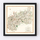 Vintage Map of Gloucestershire County England, 1801