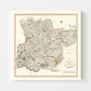 Vintage Map of Essex County England, 1801
