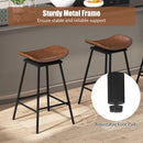 Set of 2 Swivel Barstools Faux Leather Upholstered Backless with Footrest by LJGDeals