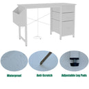 Office Desk With Power Outlet, 3 Drawers And Side Pocket For Office - White by HouseOfZazla