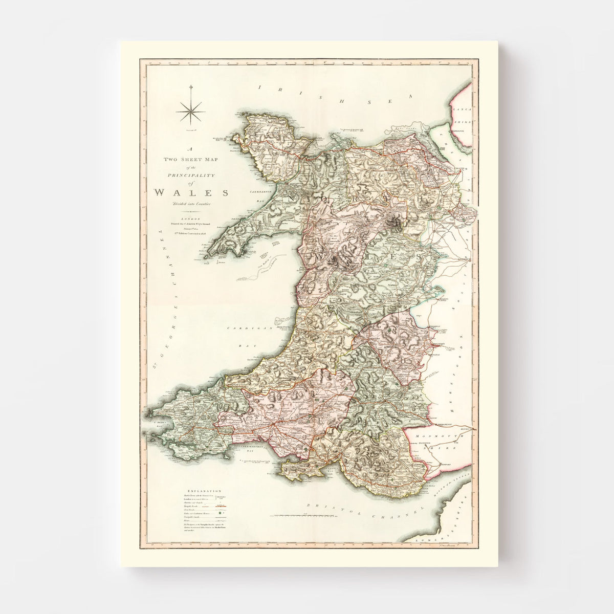 Vintage Map of Wales 1809, photo 4 of 5