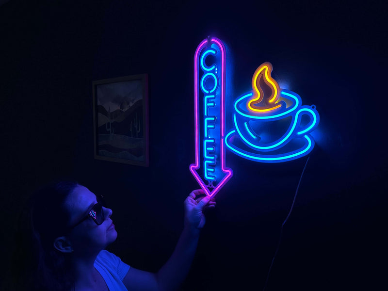 Neon Coffee 2 Neon Metal Sign