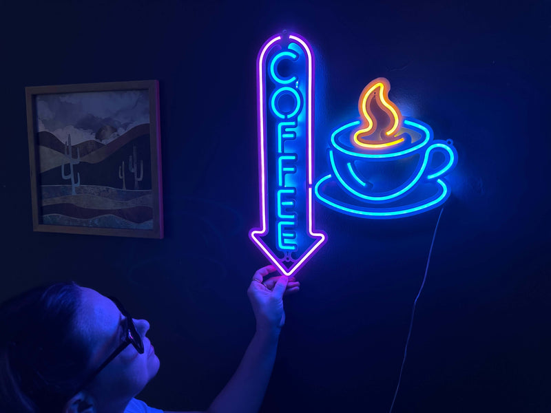 Neon Coffee 2 Neon Metal Sign
