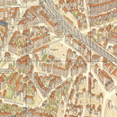 Vintage Map of Hanover, Germany 1955