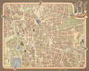 Vintage Map of Hanover, Germany 1955