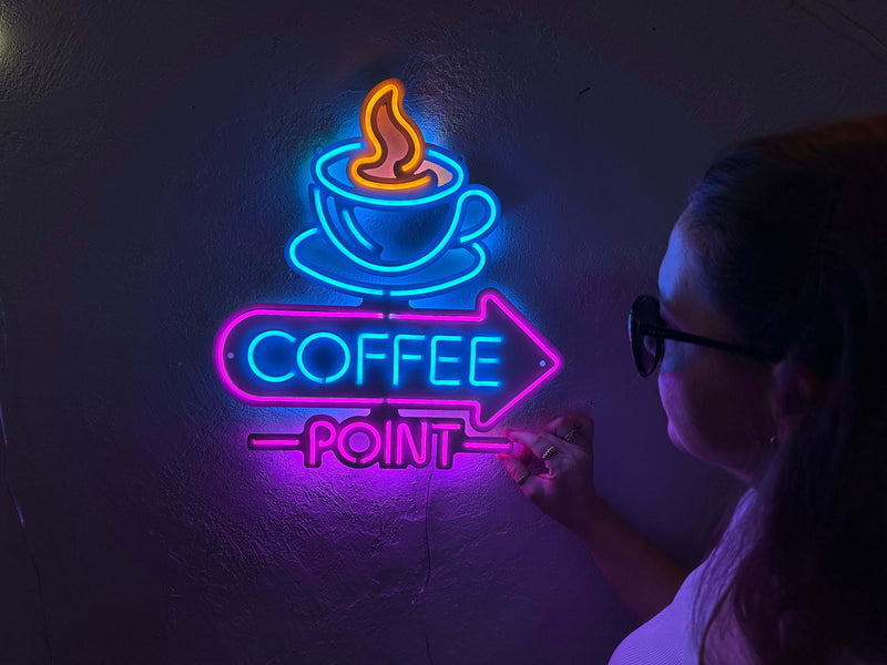 Neon Coffee 3 Neon Metal Sign