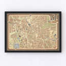 Vintage Map of Hanover, Germany 1955
