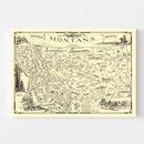 Vintage Map of Montana 1937
