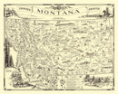 Vintage Map of Montana 1937