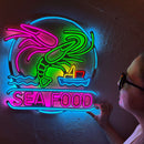 Sea Food Neon Metal Sign