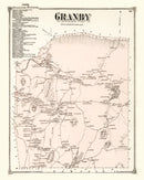 Vintage Map of Granby, Massachusetts 1873