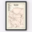 Vintage Map of Granby, Massachusetts 1873