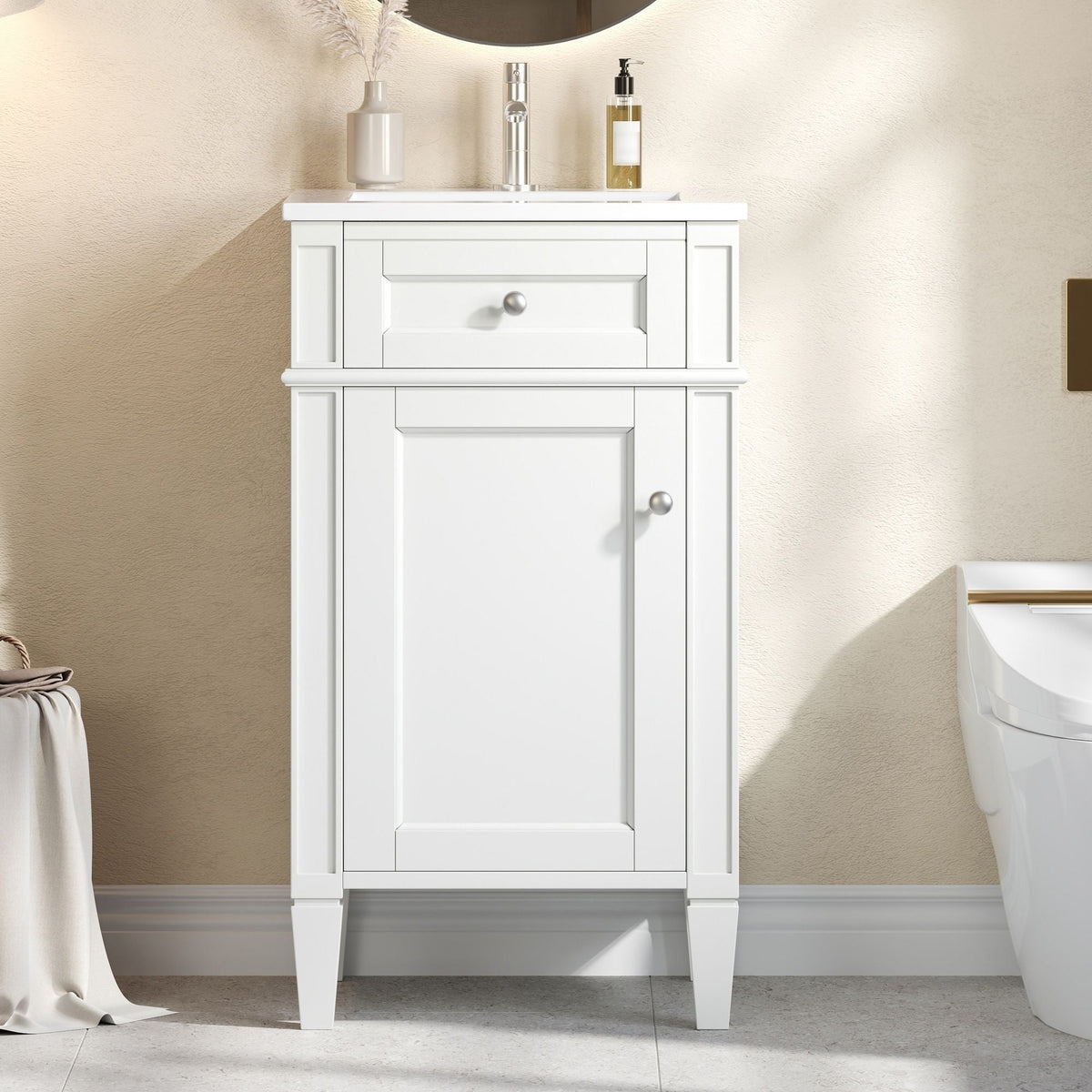 French Style Bathroom Vanity With Sink, Soft-Closing Door, Adjustable Shelf, Rectangular Design, photo 15 of 21