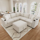 Sectional Sofa Convertible Pull-Out Sofa Bed With A Movable Storage Ottoman For Living Room by Unique Piece Furniture