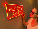 Adults Only Neon Metal Sign