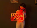 Adults Only Neon Metal Sign