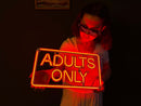 Adults Only Neon Metal Sign