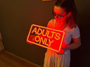 Adults Only Neon Metal Sign
