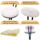 Round Print Bar Stools Upholstered Chairs For Kitchen (Set of 2)