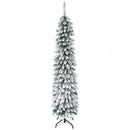 HOMCOM 6' Tall Unlit Snow Flocked Artificial Christmas Tree