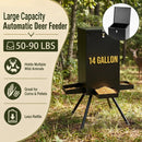 90LB Gravity Deer Feeder with 4 Feeding Trays and Stand by LJGDeals