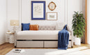 Upholstered Daybed With Two Drawers, Wood Slat Support by HouseOfZazla