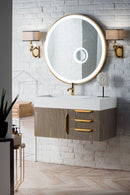James Martin Columbia 36" Floating Single Bathroom Vanity, Ash Gray