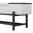TREXM Farmhouse Upholstered Storage Bench with Hidden Compartment