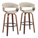 Vintage Mod - Mid Century Modern Fixed Height Barstool With Swivel & Round Footrest (Set of 2) by HouseOfZazla