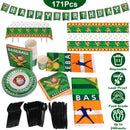 171Pcs Baseball Party Supplies Kit Baseball Birthday Party Disposable Dinnerware Set Baseball Themed Party Tableware Decorations Cups Plates Napkins S