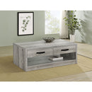 Nuberg - 2 Drawer Coffee Table Rectangular Design - Gray by HouseOfZazla