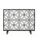 Thayer - Single Panel Iron Fireplace Screen With Geometric Design