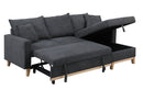 Colton - Reversible Sleeper Sectional Sofa With Storage Chaise - Dark Gray by HouseOfZazla