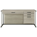 Brisley - Office Desk With Adjustable Keyboard Tray And 3 Drawer Storage - Beige / Gray