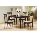 Gianna - 5 Piece Rectangular Dining Set With Table Upholstered Chairs - Cappuccino by HouseOfZazla