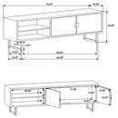 Manaya - 2 Door Stand With Open Shelving And Hidden Storage - Charcoal Black