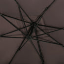 8FT Cantilever Patio Umbrella, Square Outdoor Offset Umbrella with 360 Rotation, Aluminum Hanging Umbrella with 3-Position Tilt, Crank & Cross Base for Garden, Brown