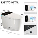 Smart Heated Bidet Toilet With Auto Open / Close Seat, Warm Water Wash, Dryer, And LED Display - White