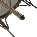 4-Piece Rattan Outdoor Patio Conversation Set with Seating Set for 5 and Coffee Table for Porch, Backyard and Garden (Brown Grey)