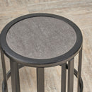 Outdoor Powder Coated Side Table - Gray by HouseOfZazla
