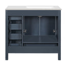 Bathroom Vanity With Ceramic Sink Combo, Abundant Storage Cabinet 2 Soft Close Doors And 5 Drawers by HouseOfZazla
