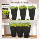 Outsunny - Outdoor Planters (Set of 3) Large Taper Planters With Drainage Holes And Plug, Faux Wood Plastic Flower Pots For Outdoor, Indoor, Garden, Patio by HouseOfZazla