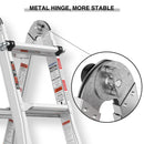 Multi-Position Foldable Aluminum Ladder, A-Frame And Straight Ladder, Ansi 250Lbs - Gray by HouseOfZazla