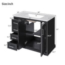 Bathroom Vanity With Sink, Soft Close Doors, Adjustable Shelf & 3 Drawers by HouseOfZazla