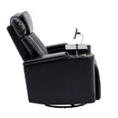 270° Power Swivel Recliner Home Theater Chair With Hidden Arm Storage, LED Light, Cup Holder, And Tray Table by HouseOfZazla