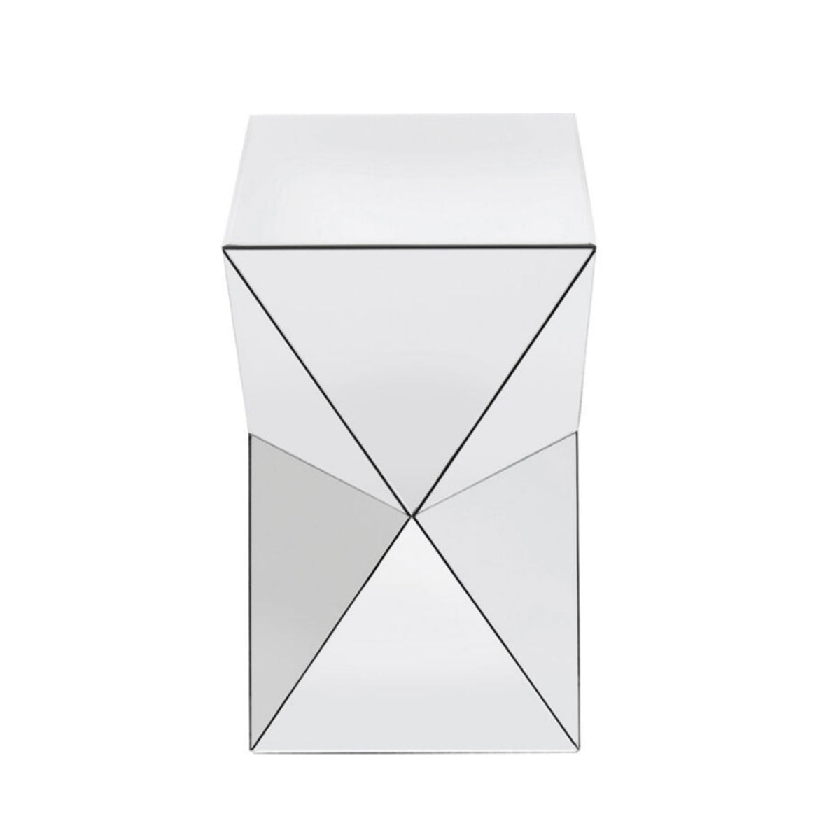 Silver Mirrored Geometric Side Table, photo 7 of 8